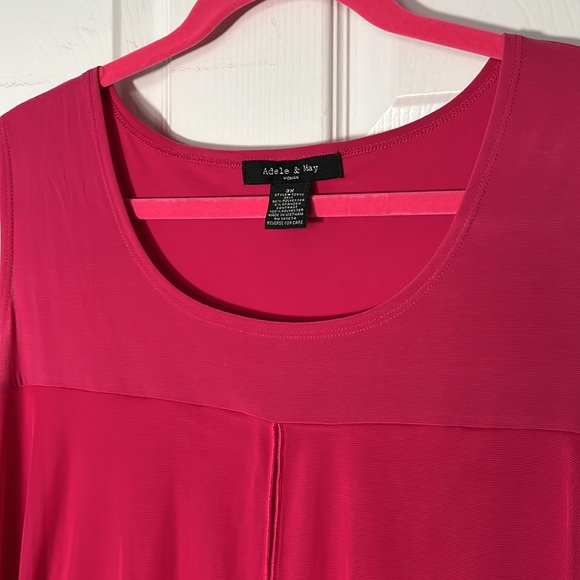 Adele and May woman layered tank top sheer outer layer sleeveless fuscia sz 3X - Picture 2 of 13
